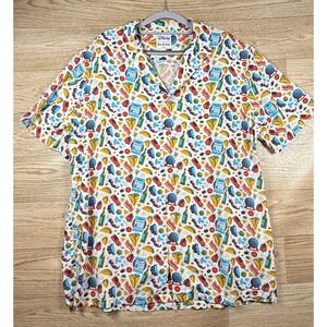 Disney Reyn Spooner Food & Wine Festival Button-Up Shirt XL Rayon‎